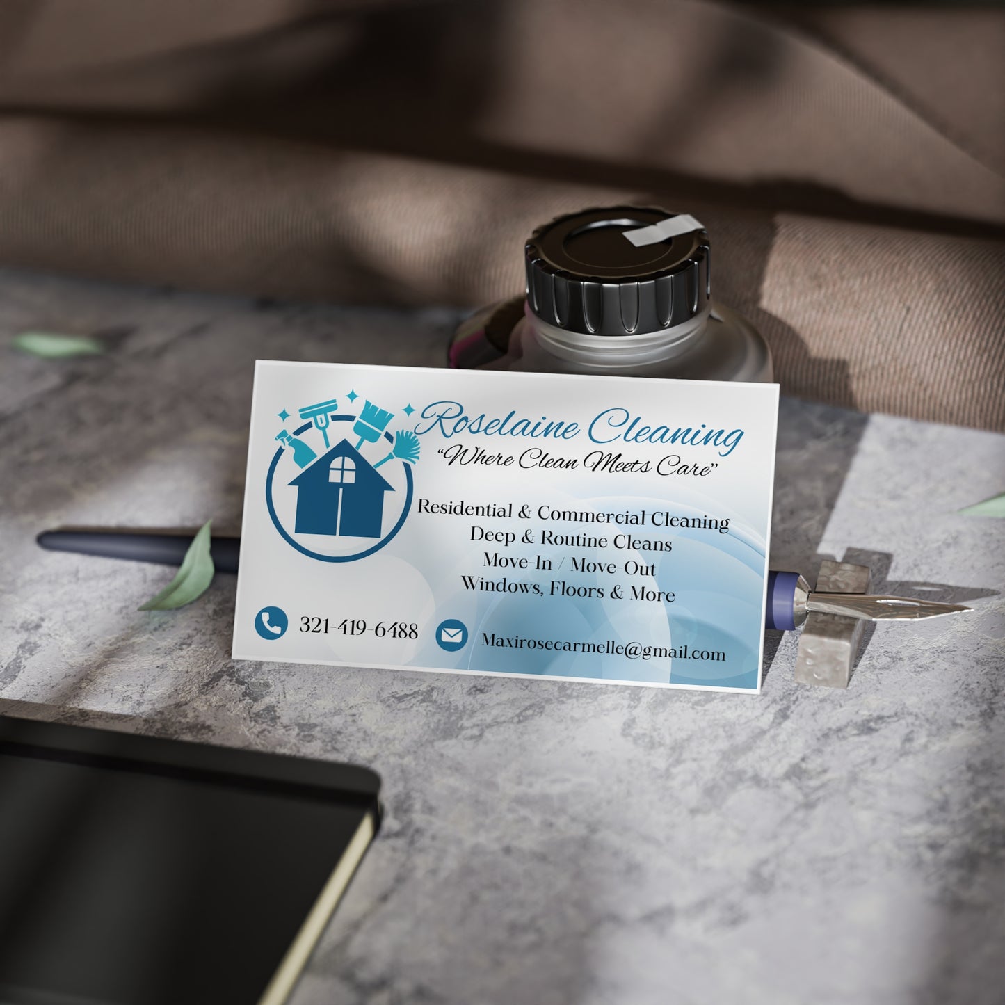 Professional Business Cards for Cleaners | Customize Your Cleaning Service Branding, Marketing Material, Contact Info, Networking, [...]