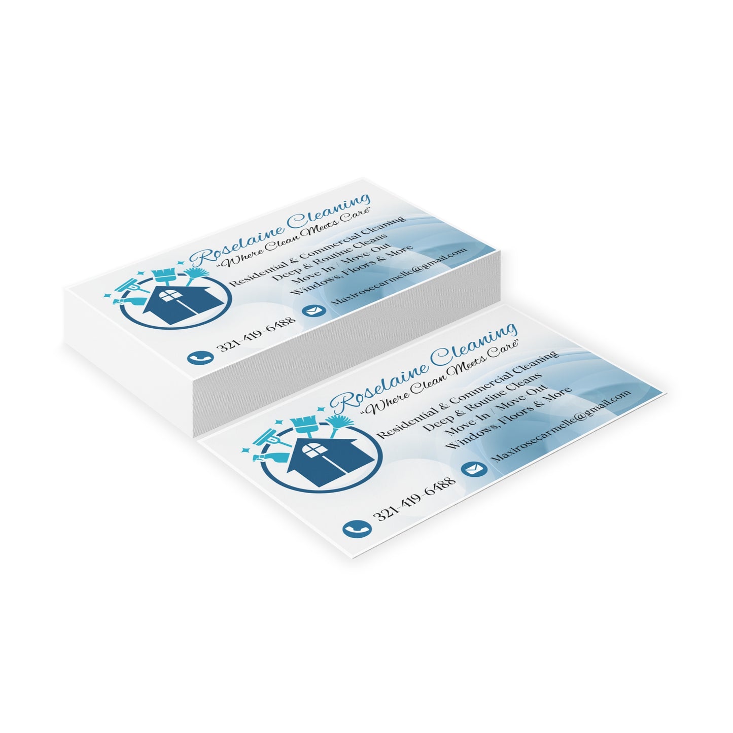 Professional Business Cards for Cleaners | Customize Your Cleaning Service Branding, Marketing Material, Contact Info, Networking, [...]