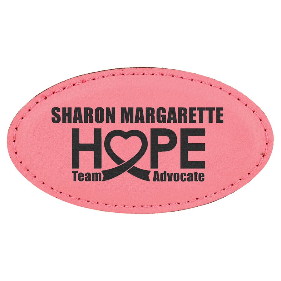 3 1/4" x 1 3/4" Laserable Leatherette Oval Badge Blank with Magnet