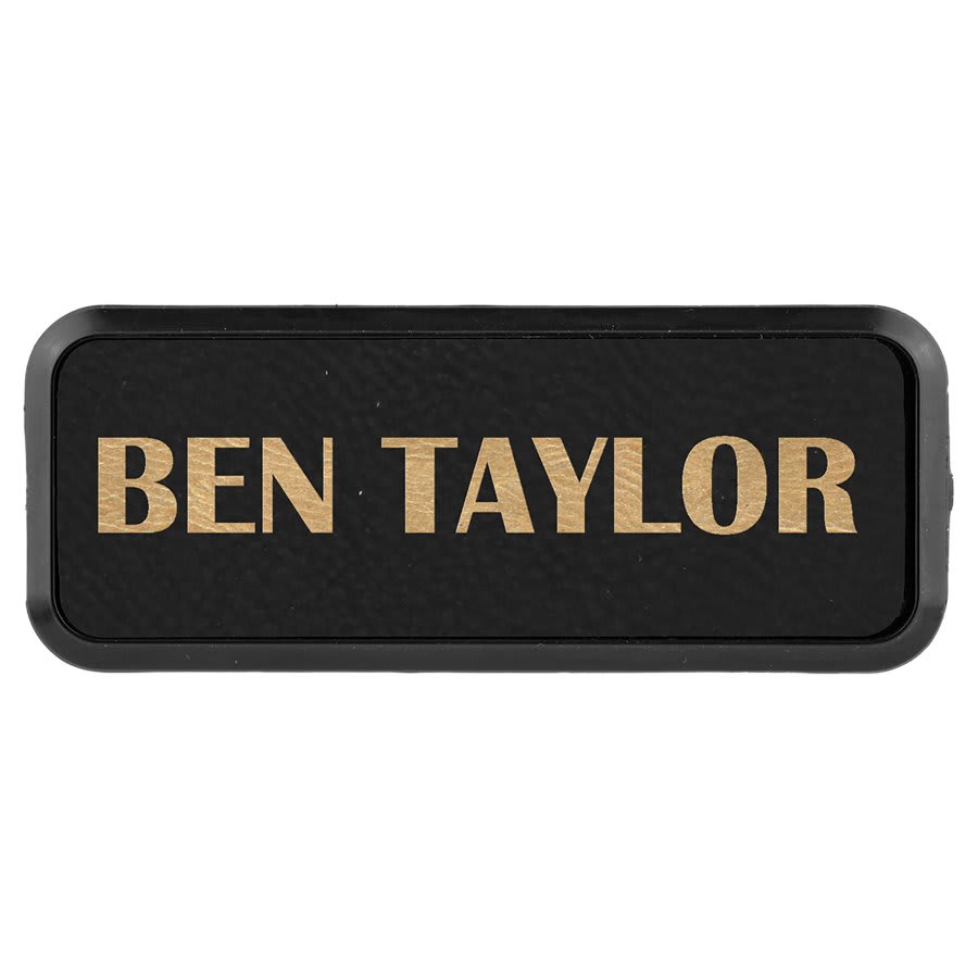 3" x 1" Laserable Leatherette Badge Blank with Frame